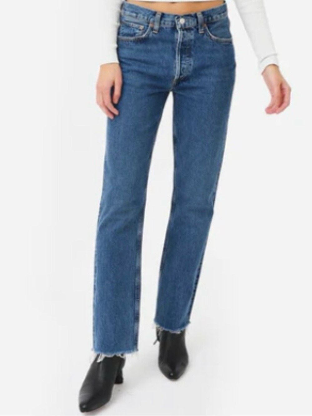 AGOLDE Straight Leg Jeans in Medium Blue